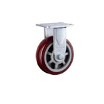 4 Inch Fixed Heavy Duty Swivel Caster 4Pcs Wheels Jujube Red Polyurethane (PU) Caster Directional Wheel - 4Pcs