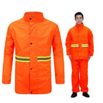 1 Set Orange Sanitation Raincoat Work Clothes Reflective Safety Clothes Road Maintenance Upper And Lower Split Suit
