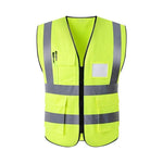 6 Pieces Fluorescent Yellow Safety Vest Reflective Worker Vest Reflective Fluorescent Multi Pocket Safety Suit for Construction Worker Traffic Sanitation