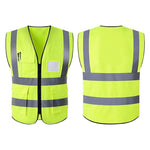 6 Pieces Fluorescent Yellow Safety Vest Reflective Worker Vest Reflective Fluorescent Multi Pocket Safety Suit for Construction Worker Traffic Sanitation