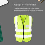 6 Pieces Fluorescent Yellow Safety Vest Reflective Worker Vest Reflective Fluorescent Multi Pocket Safety Suit for Construction Worker Traffic Sanitation