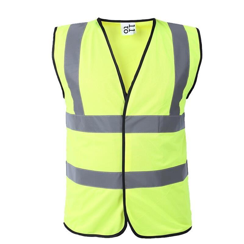 6 Pieces Basic Type Fluorescent Vest Reflective Vest Fluorescent Yellow Personal Protection Safety Vests for Outdoor Night Work