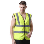 6 Pieces Basic Type Fluorescent Vest Reflective Vest Fluorescent Yellow Personal Protection Safety Vests for Outdoor Night Work