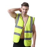 6 Pieces Basic Type Fluorescent Vest Reflective Vest Fluorescent Yellow Personal Protection Safety Vests for Outdoor Night Work