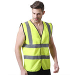 6 Pieces Basic Type Fluorescent Vest Reflective Vest Fluorescent Yellow Personal Protection Safety Vests for Outdoor Night Work