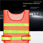 25 Pieces Reflective Vest Reflective Vest Fluorescent Orange Mesh Car Traffic Safety Warning Vest Sanitation Construction Duty Riding Safety Suit