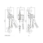 1T * 1.5m Chain Block Hoist Manual Engine Lever Block Chain Hoist Pulley Tackle Hoist