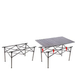 Seven Piece Set Outdoor Table And Chair Set Folding Aluminum Table Barbecue Picnic Table And Chair Balcony Stool Portable Camping Table And Chair