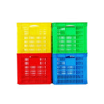 Large Square Plastic Basket Turnover Basket Factory Plastic Frame Turnover Box Express Basket  Outside 800 * 570 * 510 (blue)