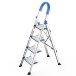 Stainless Steel Multi-function Thickened Miter Ladder Portable Non Slip Ladder Folding Ladder Six Step Blue (Full Step 13cm)