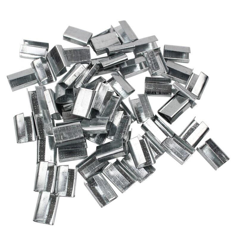 6 Pieces Packing Buckle For PET Plastic Steel Belt Plastic Steel Galvanized Anti Slip Belt Serrated Tightening Buckle Suitable For 1608 Type 1KG PET Strap