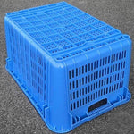 Plastic Turnover Basket Rectangular Thickened Fruit Large Vegetable Wholesale Frame With Iron Handle 600 * 420 * 300mm Blue