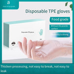 6 Boxes Disposable Thickened Leak Proof Elastic Gloves Beauty Kitchen Cleaning Catering TPE Plastic Film Gloves Hygiene Box Extraction 100 Pieces / Box