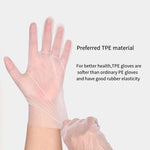 6 Boxes Disposable Thickened Leak Proof Elastic Gloves Beauty Kitchen Cleaning Catering TPE Plastic Film Gloves Hygiene Box Extraction 100 Pieces / Box