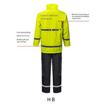 A Set New Multifunctional Warning Raincoat New Safety Warning Clothing Reflective Duty Split Raincoat Fluorescent Yellow M