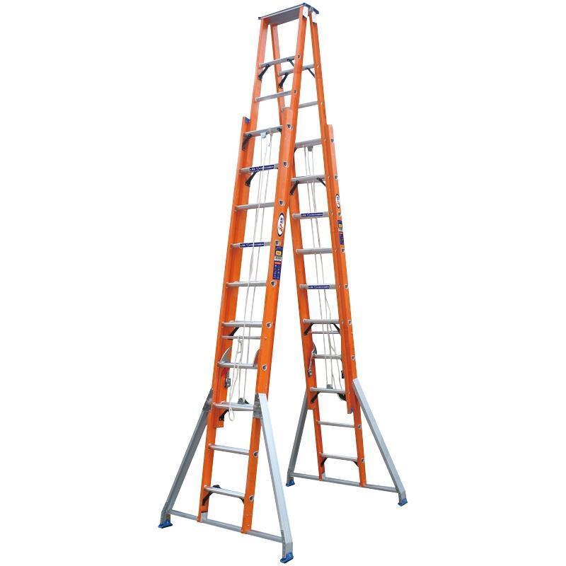 5m Double Side Hand Lift High-quality Ladder FRP Material High Voltage Insulation Steps 18 * 16