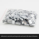 6 Pieces Packing Buckle For PET Plastic Steel Belt Plastic Steel Galvanized Anti Slip Belt Serrated Tightening Buckle Suitable For 1608 Type 1KG PET Strap