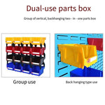 6 Pieces Dual Purpose Combined Parts Box Back Hanging Plastic Box  Inclined Material Box Component Box Classification Box  276 * 213 * 178mm