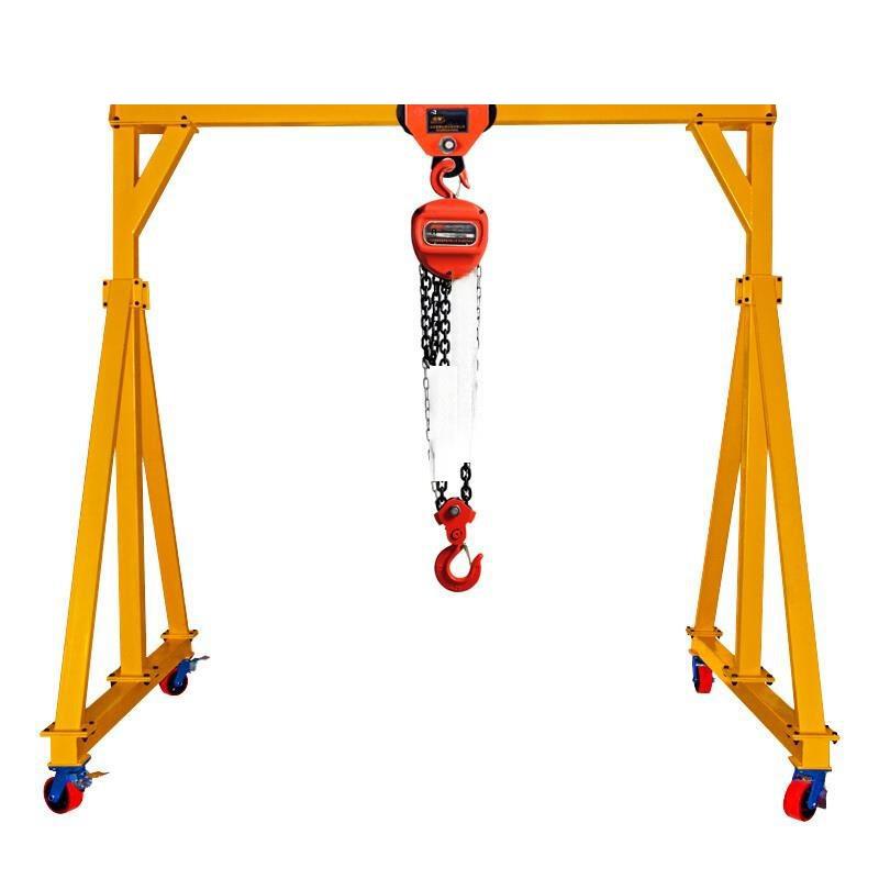 Mobile Gantry Crane Small Hand Push Removable Crane Gantry Crane Span 3.1m * Height 4.8m + Chain Block + Chain Car 3t / Set