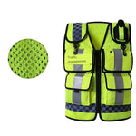 Reflective Vest Multi Function Multi Pocket Patrol Duty Reflective Vest Traffic Reflective Vest Lettering Safety Protective Clothing