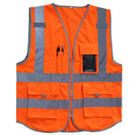 Orange L Multifunctional Reflective Safety Vest For Construction Site