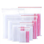 500 Pieces Disposable PE 12 Thread Self Sealing Bag Thickened Transparent Sealed Bag Zipper Bag Sample Storage Bag