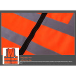 10 Pieces Zipper Type Reflective Vest Traffic Safety Warning Vest 4 Reflective Strips Construction Riding Safety Vest - Orange