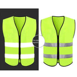 10 Pieces High Visibility Reflective Safety Vests Zipper Reflective Vest Fluorescent Yellow Breathable Construction Workwear