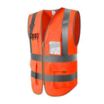 6 Pieces Orange Reflective Safety Vest For Traffic Construction Workers