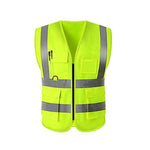 Reflective Vest Multi Pocket Reflective Vest Night Safety Staff Construction Fluorescent Clothing