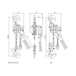 Chain Hoist Hand Lift Steel Chain Block Manual Lever Block 3t 1.5m