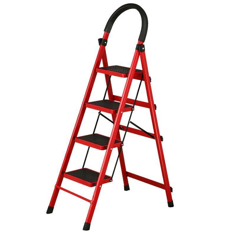 1.45m Ladder Folding Ladder Thickening Indoor Herringbone Ladder Mobile Stair Telescopic Ladder Multifunctional Ladder Four Steps