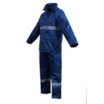 Navy S/M/L/Xl/XXl/XXXl Waterproof Raincoat With Reflective Strip