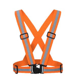 10 Pieces Safety Straps Reflective Safety Vest High Visibility Adjustable Elastic Strap for Running Jogging Cycling Walking in Night - Orange