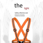 10 Pieces Safety Straps Reflective Safety Vest High Visibility Adjustable Elastic Strap for Running Jogging Cycling Walking in Night - Orange