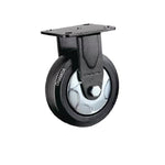 4 Inch Fixed Heavy Duty Casters 4Pcs Black Rubber Wheels Imported Elastic Natural Rubber (ER) Caster Directional Wheel - 4Pcs