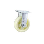 6 Inch Fixed Heavy Beige Polypropylene (PP) Caster Directional Wheel with Double Ball Bearings - 4pcs