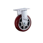 4 Inch Fixed Heavy Duty Swivel Caster 4Pcs Wheels Jujube Red Polyurethane (PU) Caster Directional Wheel - 4Pcs