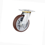 6 Inch Flat Bottomed Movable Caster Double Axle Coffee Colored Rubber TPR Wheel 4 Medium And Heavy Universal Wheels