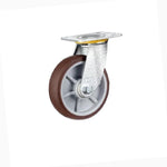 6 Inch Flat Bottomed Movable Caster Double Axle Coffee Colored Rubber TPR Wheel 4 Medium And Heavy Universal Wheels