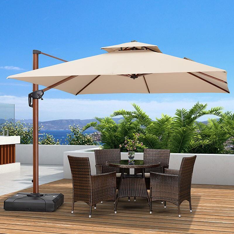 Roman Umbrella Courtyard Umbrella Outdoor Umbrella Outdoor Sunshade 2.5m Square White With 130kg Water Tank
