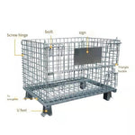 Storage Cage Folding Logistics Turnover Basket Iron Frame Cage 1000 * 800 * 840mm Wire Diameter 5.8mm Zb1776