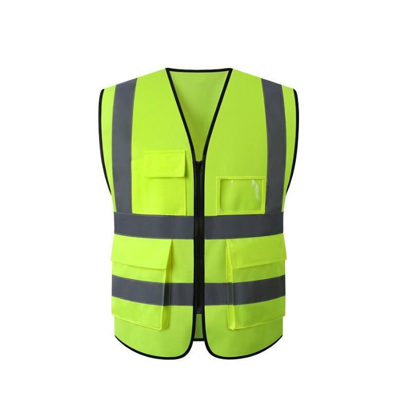 6 Pieces Reflective Vest For Railway Construction Vest Breathable Wear-Resistant Fluorescent Green Free Size