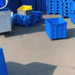 Plastic Turnover Box With Wheels Logistics Box Thickened Clothing Basket Storage Logistics Plastic Frame Rectangular With Cover 590 * 480 * 420mm Blue