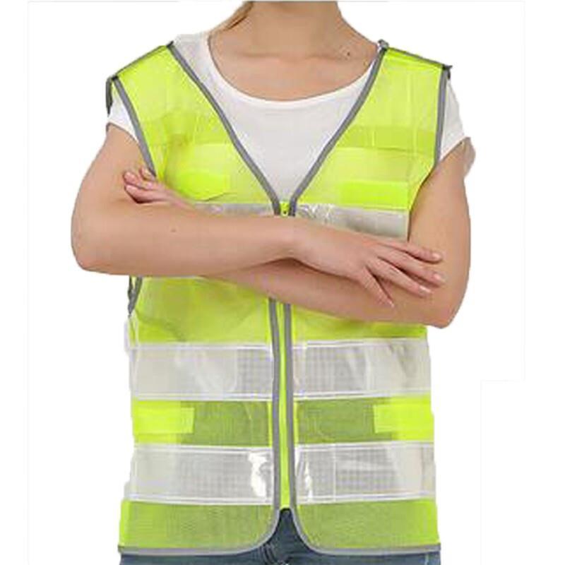 2021 Reflective Vest Traffic And Road Administration Reflective Safety Suit With Button Riding Vest Reflective Vest Breathable Fluorescent Yellow