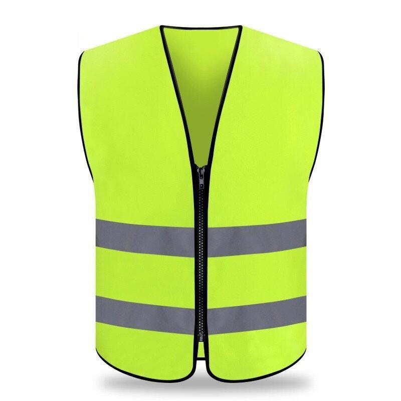 10 Pieces Reflective Vest Safety Vest Two Horizontal Fluorescent Yellow Uniform Free Size