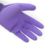 12 Pairs Labor Protection Gloves Foam Latex Gloves Dip Rubber Coated Palm Anti-skid Wear-resistant Breathable Site Work Protective Gloves Purple