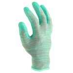 12 Pairs Of Free Size Wrinkle Latex Green Safety Gloves Site Protective Gloves