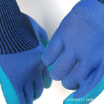 15 Pieces Labor Protection Gloves Embossed Anti Slip Wear Resistant Latex Labor Protection Gloves Flat Hanging Dipped Rubber Labor Protection Gloves Blue