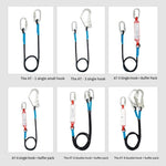 Safety Belt Electrician Construction Scaffolder Site Connecting Rope Safety Rope Safety Rope Limit Rope Double Small Hook 5m + Buffer Bag